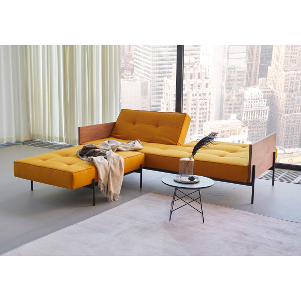 Желтый диван Innovation Living Splitback Lauge 115х210 см с подлокотниками