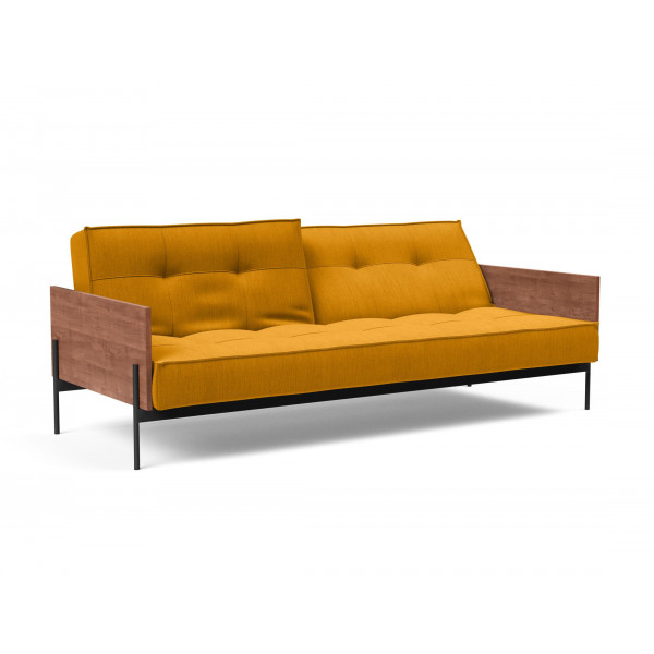 Желтый диван Innovation Living Splitback Lauge 115х210 см с подлокотниками