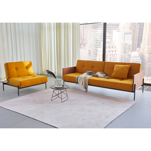Желтый диван Innovation Living Splitback Lauge 115х210 см с подлокотниками