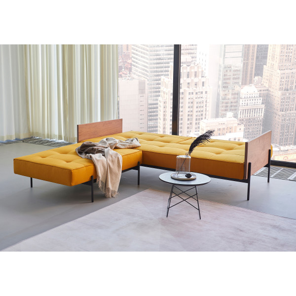 Желтый диван Innovation Living Splitback Lauge 115х210 см с подлокотниками