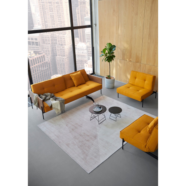 Желтый диван Innovation Living Splitback Lauge 115х210 см с подлокотниками