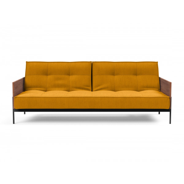 Желтый диван Innovation Living Splitback Lauge 115х210 см с подлокотниками
