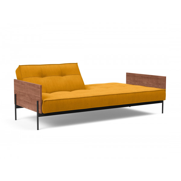Желтый диван Innovation Living Splitback Lauge 115х210 см с подлокотниками