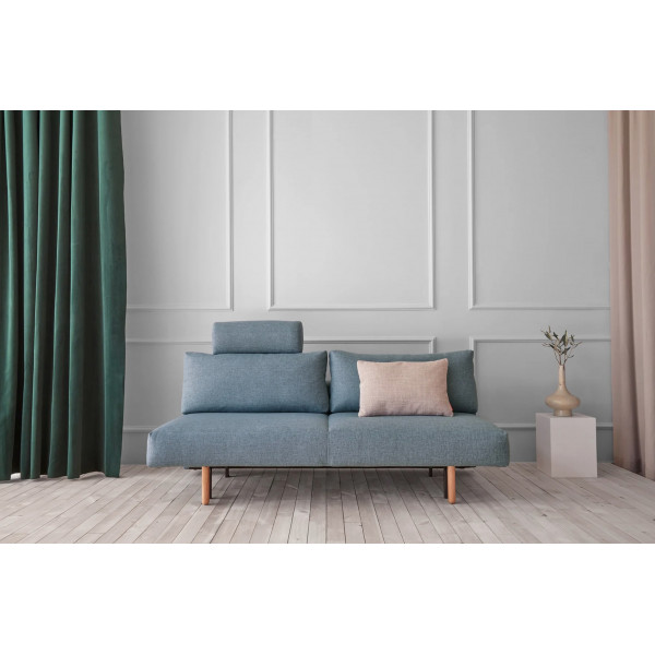 Диван-кровать Innovation Living Frode 140х200 см с мягкими подлокотниками голубого цвета